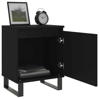 vidaXL Bedside Cabinets 2 pcs Black 40x30x50 cm Engineered Wood