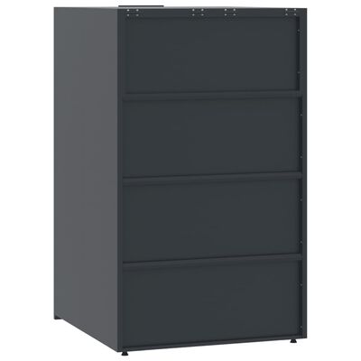 vidaXL Wheelie Bin Storage for 4 Bins Anthracite 276x79x117 cm Steel