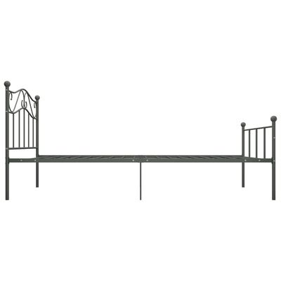 vidaXL Bed Frame without Mattress Grey Metal 100x200 cm