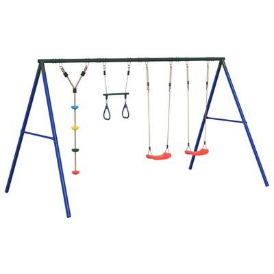 vidaXL Outdoor Swing Set with Swings. Trapeze. Disc Swing