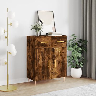 vidaXL Sideboard Smoked Oak 69.5x34x90 cm Engineered Wood