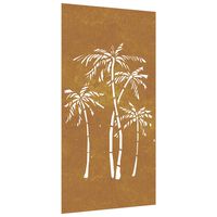 vidaXL Garden Wall Decoration 105x55 cm Corten Steel Palm Tree Design