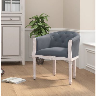 vidaXL Dining Chair Dark Grey Velvet