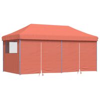 vidaXL Foldable Party Tent Pop-Up with 4 Sidewalls Terracotta