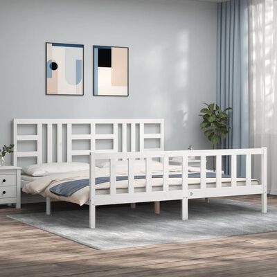 vidaXL Bed Frame without Mattress White 200x200 cm Solid Wood Pine