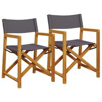 vidaXL Folding Garden Chairs 2 pcs Dark Grey Fabric