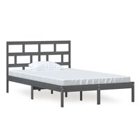 vidaXL Bed Frame without Mattress Grey Solid Wood 120x200 cm (810014+814186)