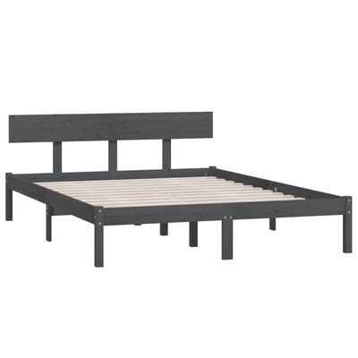 vidaXL Bed Frame without Mattress Grey Solid Wood 200x200 cm