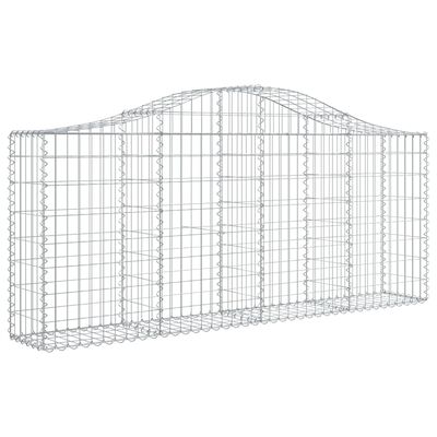 vidaXL Arched Gabion Baskets 7 pcs 200x30x80/100 cm Galvanised Iron