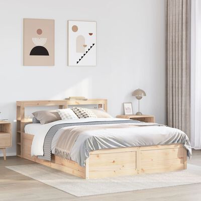 vidaXL Bed Frame with Headboard 150x200 cm King Size Solid Wood Pine