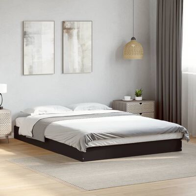 vidaXL Bed Frame without Mattress Black 135x190 cm Double Engineered Wood