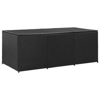 vidaXL Garden Storage Box Poly Rattan 180x90x70 cm Black