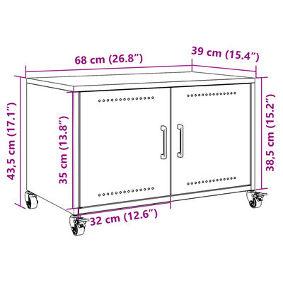 vidaXL TV Cabinet Anthracite 68x39x43.5 cm Steel