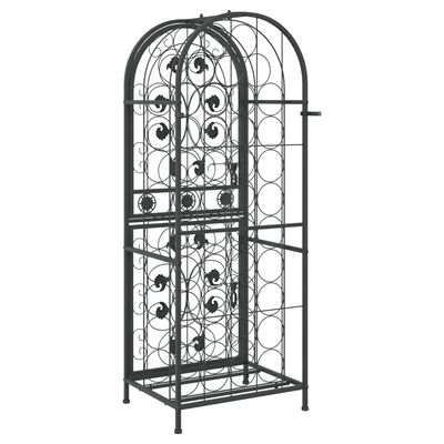 vidaXL Wine Rack for 41 Bottles Black 45x36x120 cm Wrought Iron