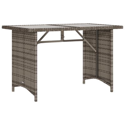 vidaXL 2 Piece Garden Dining Set with Cushions Grey Poly Rattan