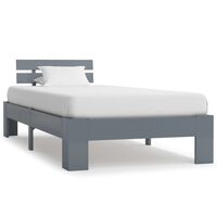 vidaXL Bed Frame without Mattress Grey Solid Pine Wood 90x200 cm