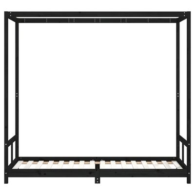 vidaXL Kids Bed Frame Black 80x200 cm Solid Wood Pine