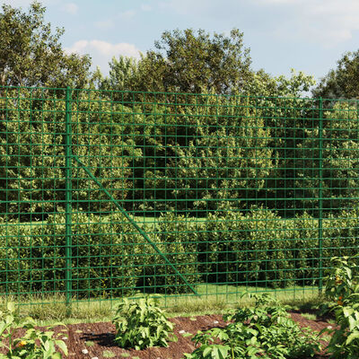 vidaXL Wire Mesh Fence with Spike Anchors Green 2x10 m