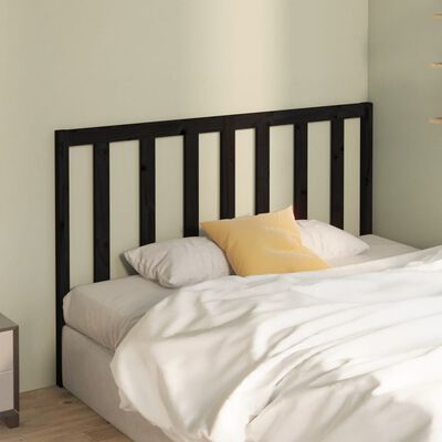 vidaXL Bed Headboard Black 166x4x100 cm Solid Wood Pine