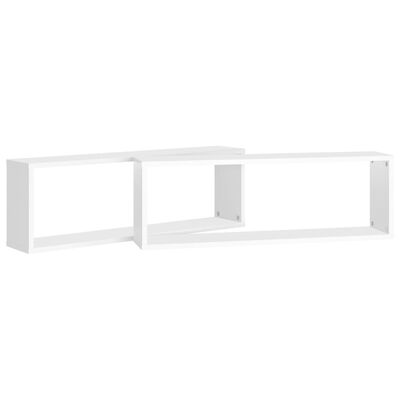 vidaXL Wall Cube Shelf 2 pcs White 80x15x26.5 cm Engineered Wood