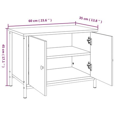 vidaXL TV Cabinet with Doors Brown Oak 60x35x45 cm Engineered Wood