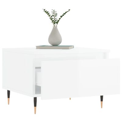 vidaXL Coffee Tables 2 pcs High Gloss White 50x46x35 cm Engineered Wood