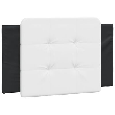 vidaXL Bed Frame with Headboard Black and White 100x200 cm Faux Leather