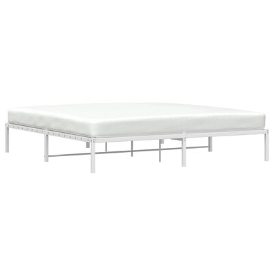 vidaXL Metal Bed Frame without Mattress White 200x200 cm