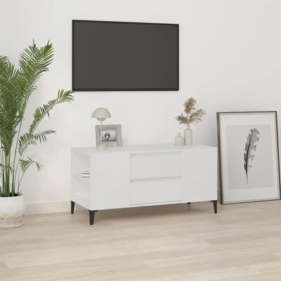 vidaXL TV Cabinet White 102x44.5x50 cm Engineered Wood