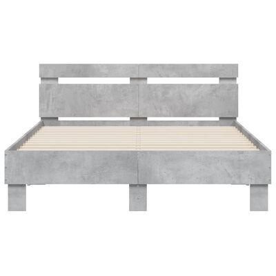 vidaXL Bed Frame without Mattress Concrete Grey 135x190 cm Double