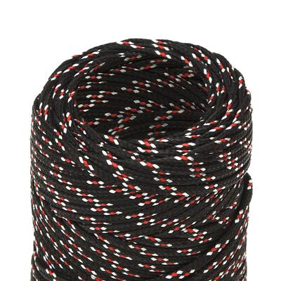 vidaXL Boat Rope Black 2 mm 50 m Polypropylene