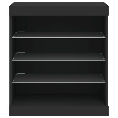 vidaXL Sideboard with LED Lights Black 60.5x37x67 cm