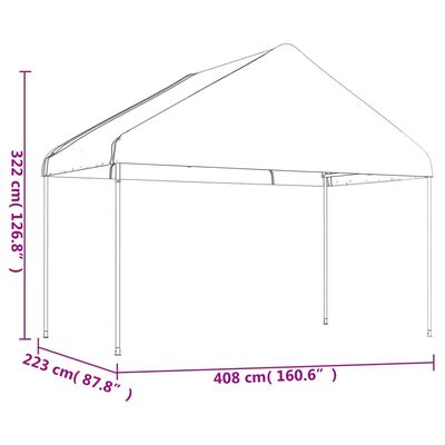 vidaXL Gazebo with Roof White 13.38x4.08x3.22 m Polyethylene