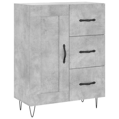 vidaXL Sideboard Concrete Grey 69.5x34x90 cm Engineered Wood