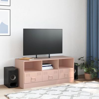 vidaXL TV Cabinet Pink 99x39x44 cm Steel