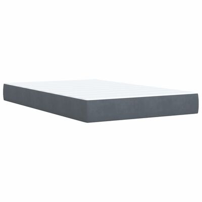 vidaXL Box Spring Bed with Mattress Dark Grey 120x190 cm Small Double Velvet