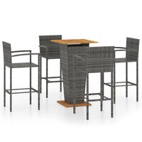 vidaXL 5 Piece Garden Bar Set Grey