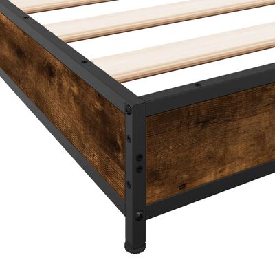 vidaXL Bed Frame without Mattress Smoked Oak 200x200 cm