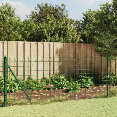 vidaXL Wire Mesh Fence Green 1.1x10 m Galvanised Steel