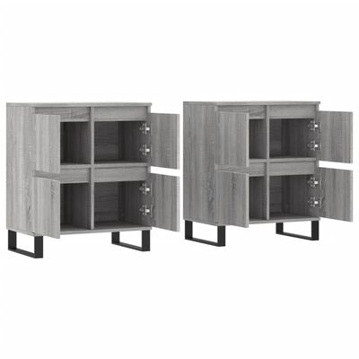 vidaXL Sideboards 2 pcs Grey Sonoma Engineered Wood