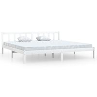 vidaXL Bed Frame without Mattress White Solid Wood 200x200 cm