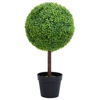 vidaXL Artificial Boxwood Plant with Pot Ball Shaped Green 71 cm