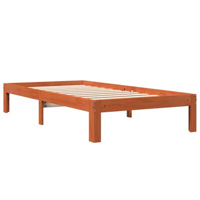 vidaXL Bed Frame without Mattress Wax Brown 100x200 cm Solid Wood Pine