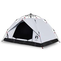 vidaXL Camping Tent Dome 2-Person White Blackout Fabric Quick Release