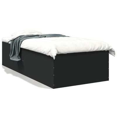 vidaXL Bed Frame without Mattress Black 90x190 cm Single