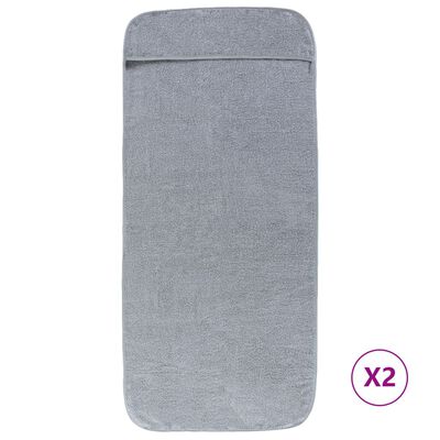 vidaXL Beach Towels 2 pcs Grey 75x200 cm Fabric 400 GSM