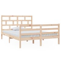 vidaXL Bed Frame without Mattress Solid Wood 140x200 cm (810430+814194)