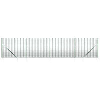 vidaXL Wire Mesh Fence with Spike Anchors Green 2x10 m