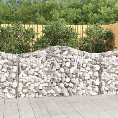 vidaXL Arched Gabion Baskets 11 pcs 200x50x100/120 cm Galvanised Iron