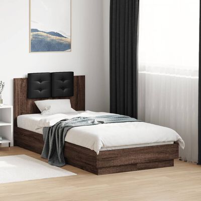 vidaXL Bed Frame without Mattress Brown Oak 90x190 cm Single